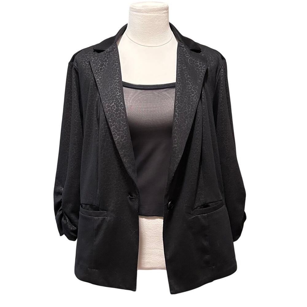 Torrid Black Leopard Jacquard  Blazer Size 1 (14-16) - Picture 2 of 10